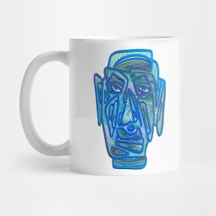 Abstract Face #8 - blue version Mug